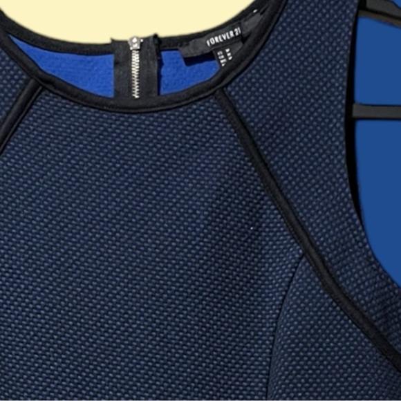 Forever 21 Royal Blue & Black Microdot Print Sleeveless Dress sz M - Picture 6 of 11